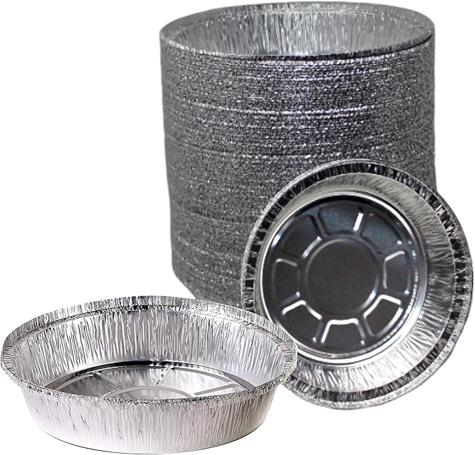 EcoQuality (250 Pack - 9 Inch Disposable Round Aluminum Foil Take-Out Pans - Disposable Tin Containers, Perfect for Baking, Cooking, Catering, Parties, Restaurants (No Lids)
