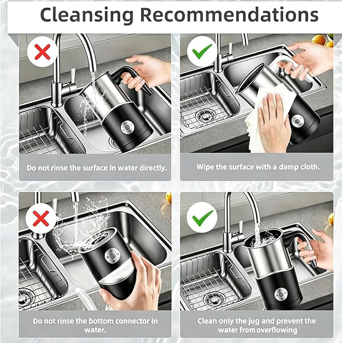Electric Milk Frother, Stainless Steel Automatic Milk Steamer with 4 Functions, Ergonomic Handle, One-Button Operation for Hot Milk, Hot Chocolate, Hot and Cold Milk Foam