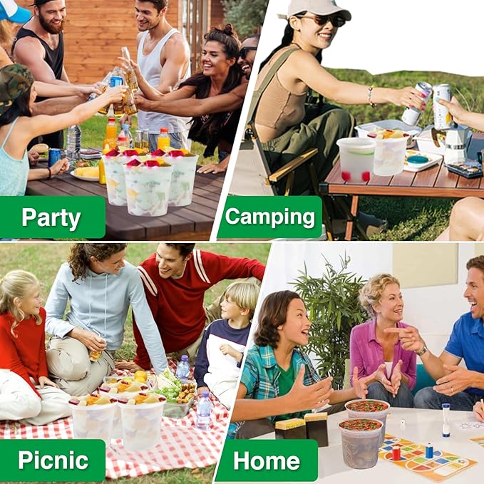 Deli Food Containers with Lids 24 oz-20 Pack Meal Prep Containers Food Storage Containers with Lids Stackable, Leakproof, BPA Free, Microwave Dishwasher Freezer Safe for Takeout Meal