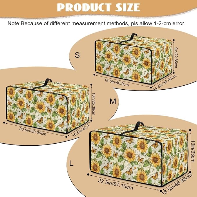 Countertop Convection Oven Cover Dust-Proof Toaster Oven Cover with Accessories Pockets, Countertop Convection Oven Protector, M, Sunflower Butterfly Retro Letter Print