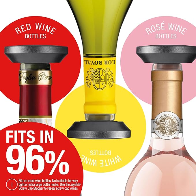 Wine Stopper | Preserve Flavors 8+Weeks | Top-notch Wine Bottle Stopper (Black)