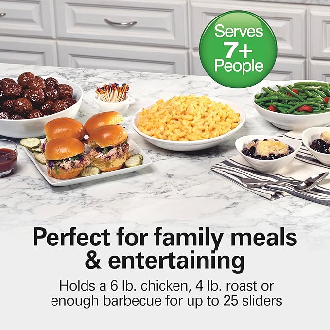 Hamilton Beach 6 Quart Set & Forget Programmable Slow Cooker, 15 Cooking Options With 5 Time and 3 Heat Options, Large Dishwasher Safe Stoneware Crock and Glass, Black (33762)