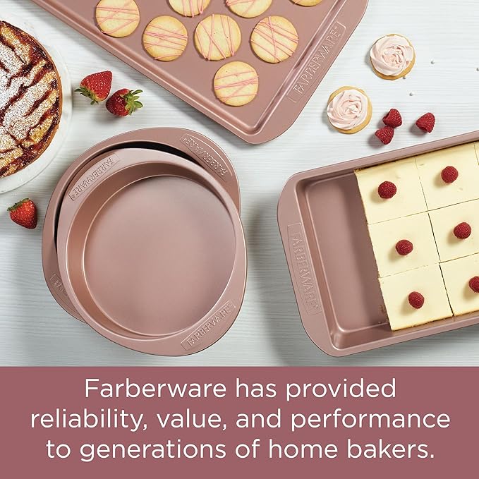 Farberware Nonstick Bakeware Meatloaf/Nonstick Baking Loaf Pan - 9 Inch x 5 Inch, Rose Gold