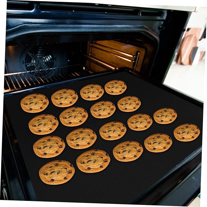 Garneck 9pcs Non-stick Heat Resistant Baking Mats Oven Liners for Barbecue Air Fryer and Cooking Black Grill Mats for Even Heating and Easy Clean-up