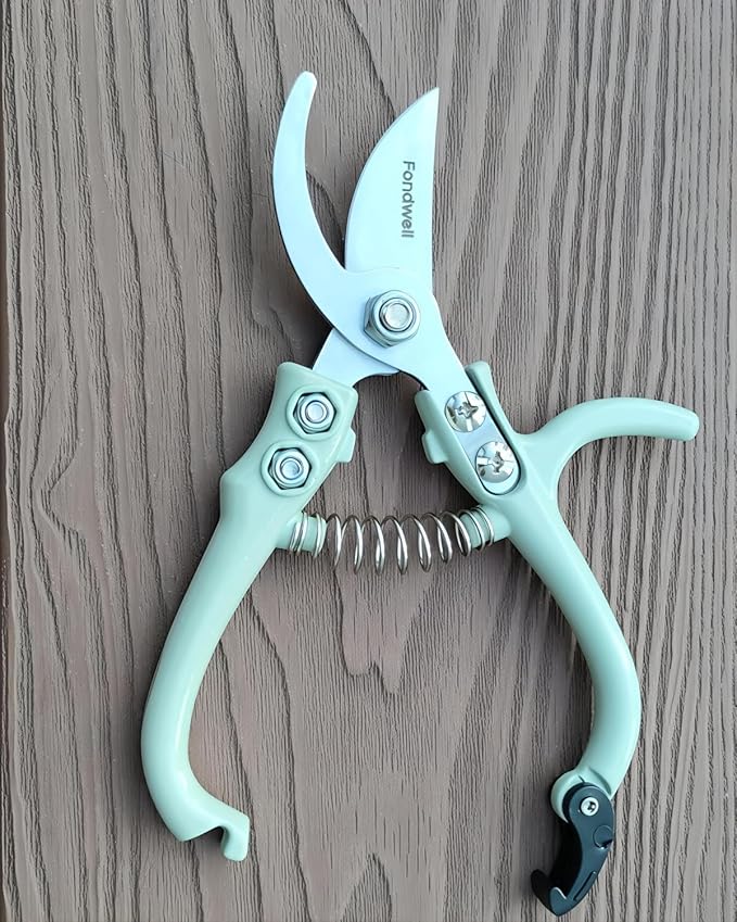 Fondwell 6" Gardening Shears Hand Pruners: Lightweight Garden Trimmers with Bypass Blades - Reliable Bonsai Cutters for Small Plants
