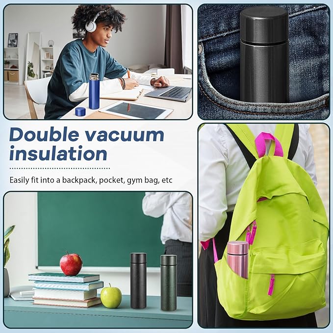 Irenare 5oz Mini Water Bottle Mini Insulated Stainless Steel Bottle Purse Water Bottle Cute Leak Proof Flask Keeps Drink Cold and Hot for Purse Women(Colorful,4 Pieces)