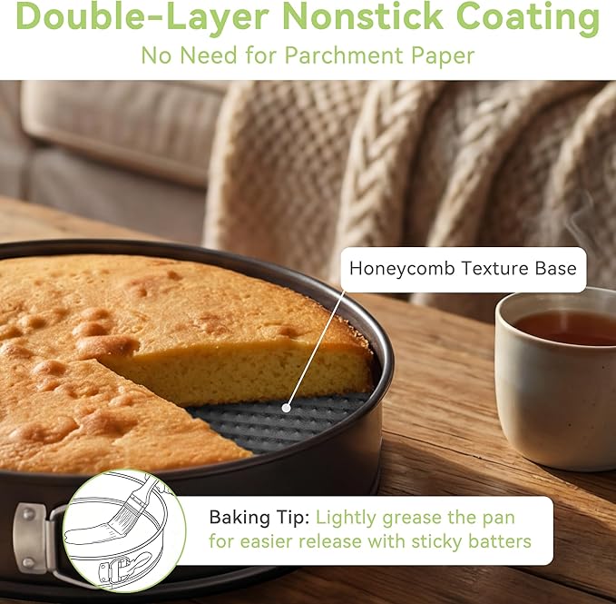USLAI Springform Pan, 4/6/7/8/9/10 Inch Nonstick Cheesecake Pan with Removable Bottom, Easy to Clean, Ideal for Baking Cakes, Pies and Quiches - 7 Inch