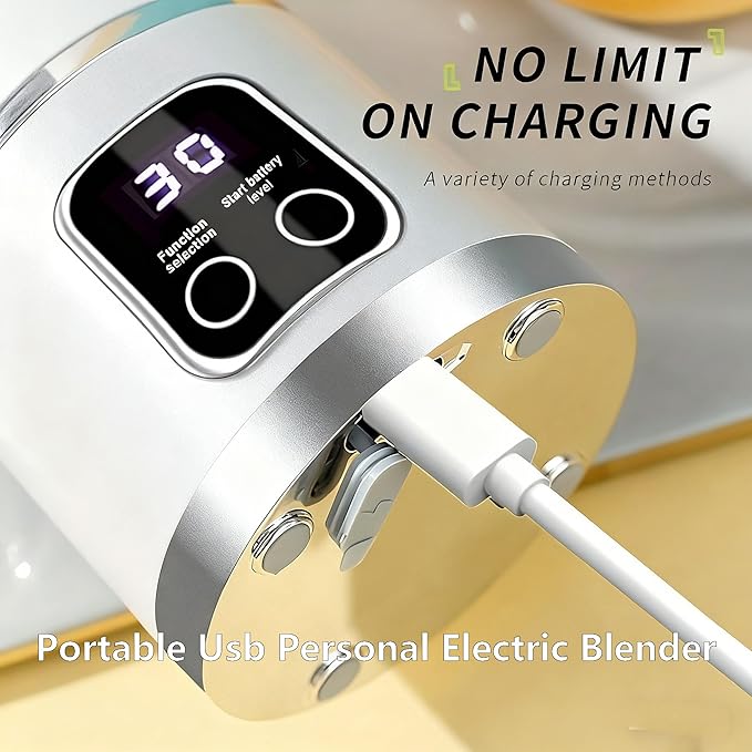 Digital Multimode Juicer Blender - Smart Led Display, Portable Usb Personal Electric Blender, Juicer Shakes And Smoothies Blender For Smoothies Liquid Diet, Shakes, Leak Proof Design (2PC-F)