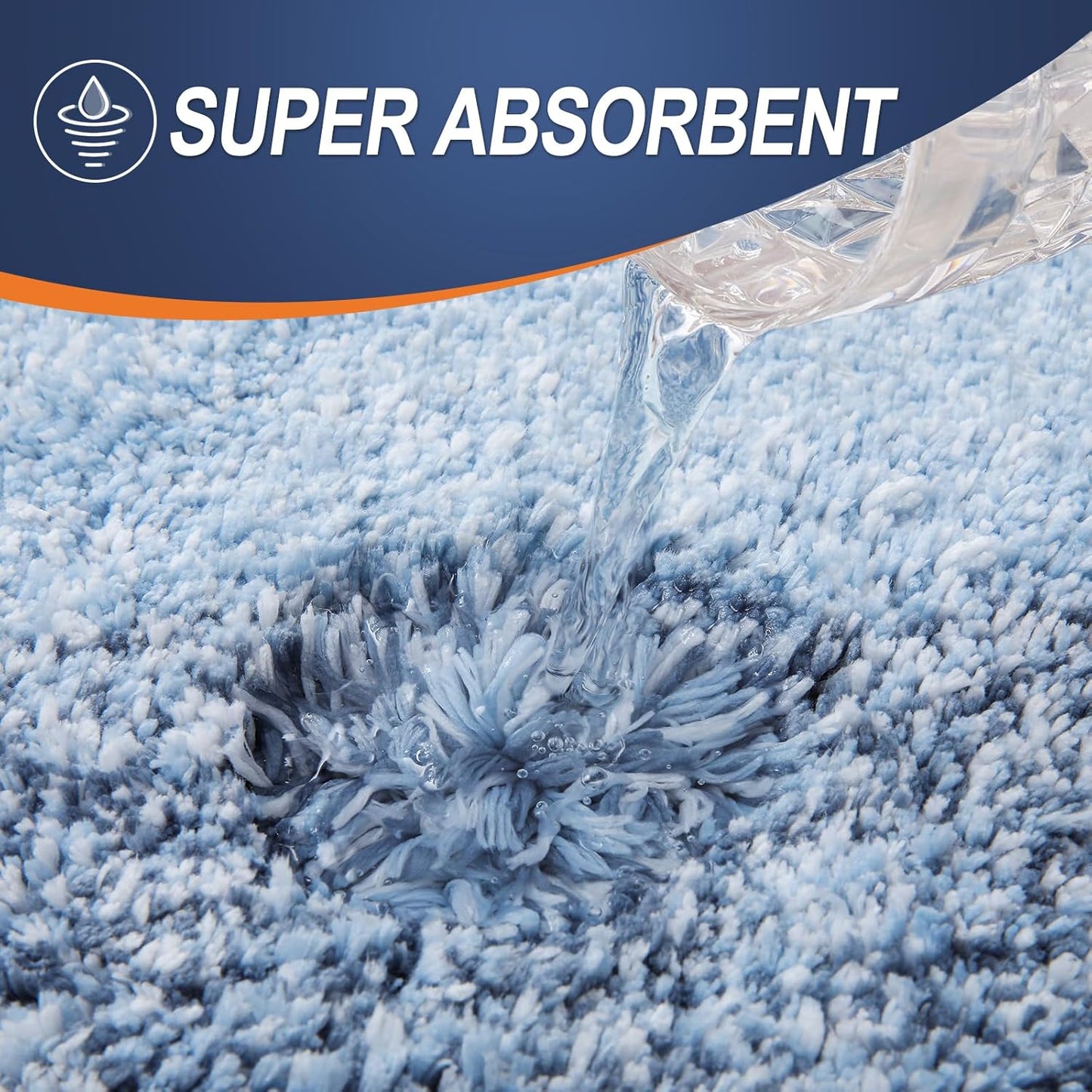 OLANLY Bathroom Rugs Mat 34x21, Extra Soft Absorbent Microfiber Bath Rugs, Rubber Backing, Quick Dry, Machine Washable Bath Mats for Bathroom Floor, Tub and Shower, Home Decor Accessories, Blue