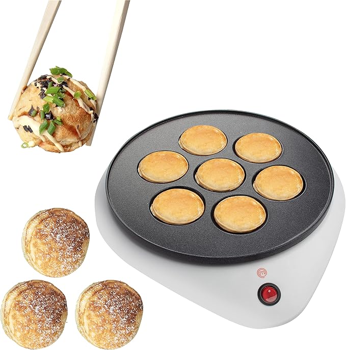 MasterChef Electric Ebelskiver Maker Delicious Homemade Japanese Takoyaki, Donut Holes, Cake Pops, Octopus Balls, Aebleskivers, Danish- Nonstick Easy Clean Appliance, Fun Gift