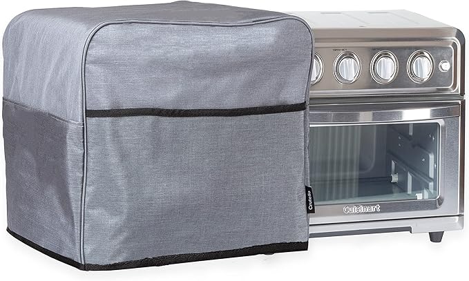 Crutello Convection Toaster Oven Cover with Storage Pockets, Large, Fits Machines Up to 17 x 15 x 14 Inches, Compatible with Cuisinart