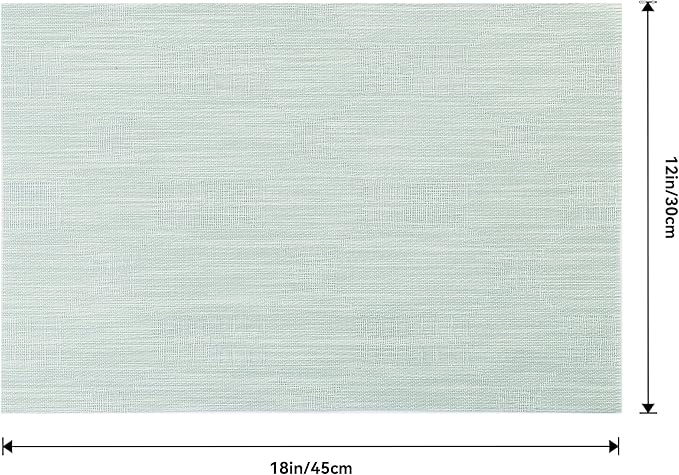 Leetaltree Mint Cream Placemats Set of 8 - Heat Resistant Non-Slip Place mats for Dining Table, Washable Durable PVC Vinyl Woven Table Mats（Mint Cream, 8）