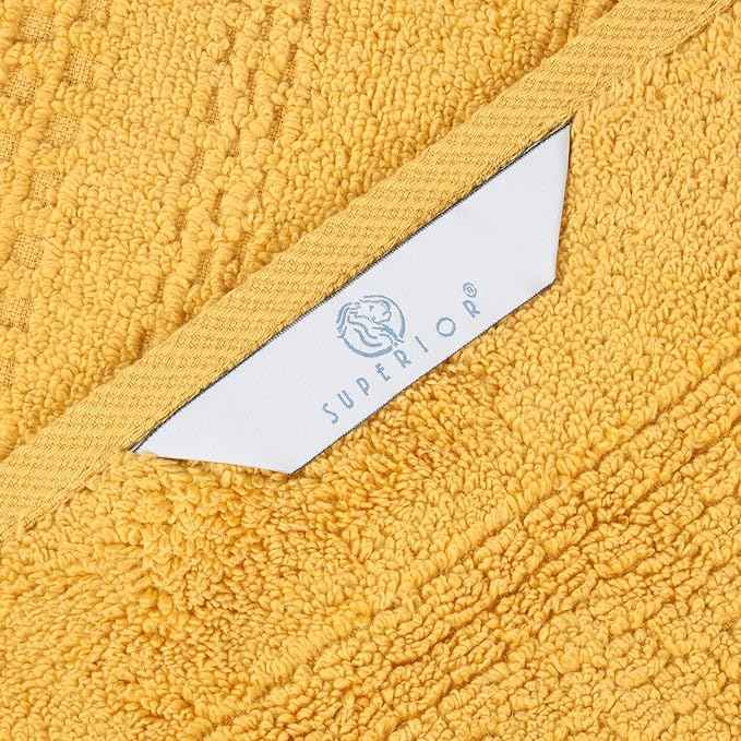 Superior Playa Zero Twist Cotton Medium Weight Towels, for Guest Bath, Bathroom, Shower, Spa, Plush, Quick Dry, Ultra-Soft Towels, Bath Essentials, Waffle Textured, Bath Towels, Set of 2, Gold