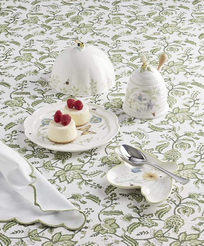 Lenox Home And Kitchen, Butterfly Meadow Beehive Covered Butter Dish, Porcelain Material, Butter Dish With Lid For Countertop, Kitchen Decor And Accessories, Butterfly And Flowers (White, 1 Piece)