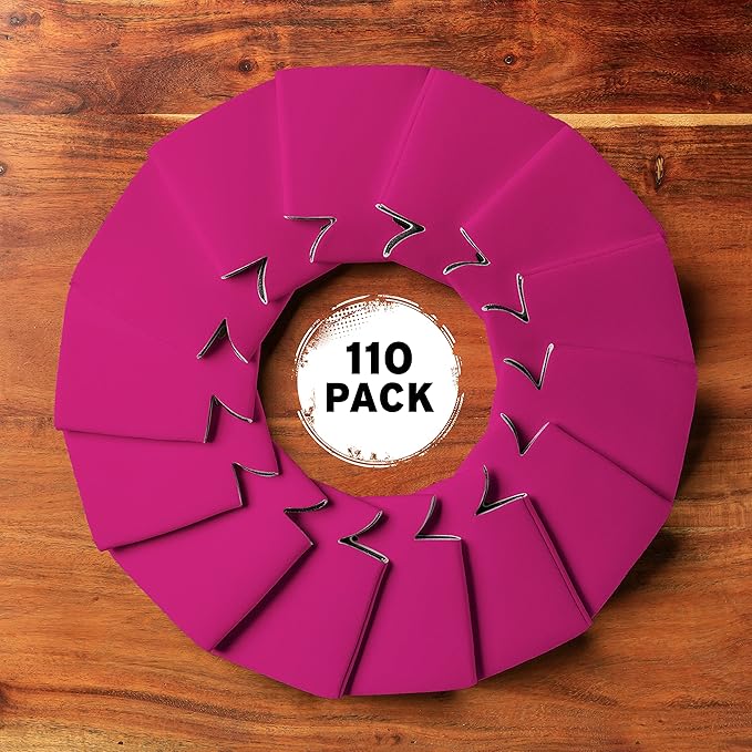 Blank Beer Can Cooler Sleeves (110-Pack) Soft Insulated Beer Can Coolies - HTV Friendly Blank Koolies in Bulk for Beer Cans & Bottles - Coolie Blanks for Vinyl Projects & Wedding Favors (Raspberry)